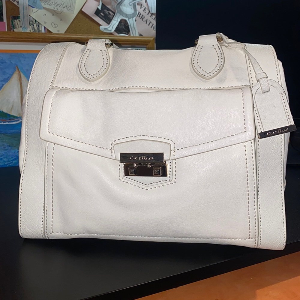 Cole Haan Cream Leather Handbag